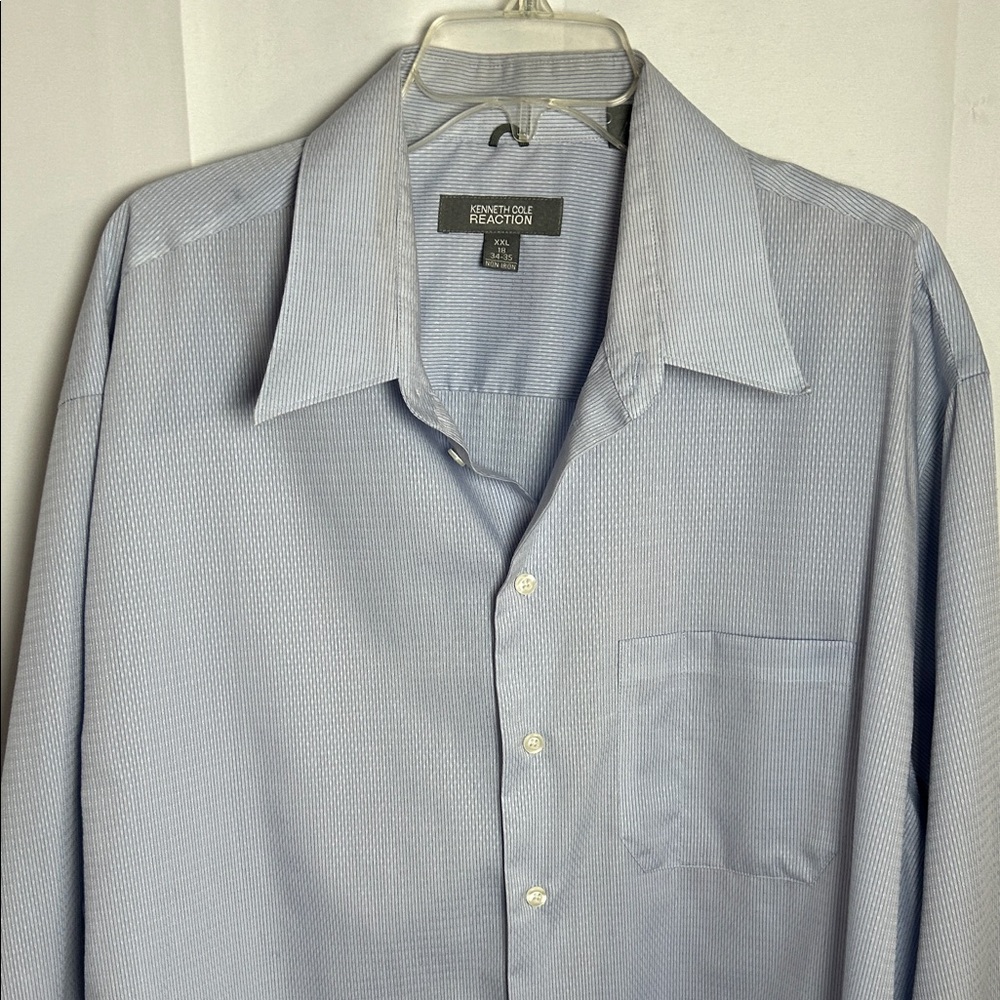 Kenneth Cole Reaction Men's Pale Blue Micro-Stripe Dress Shirt